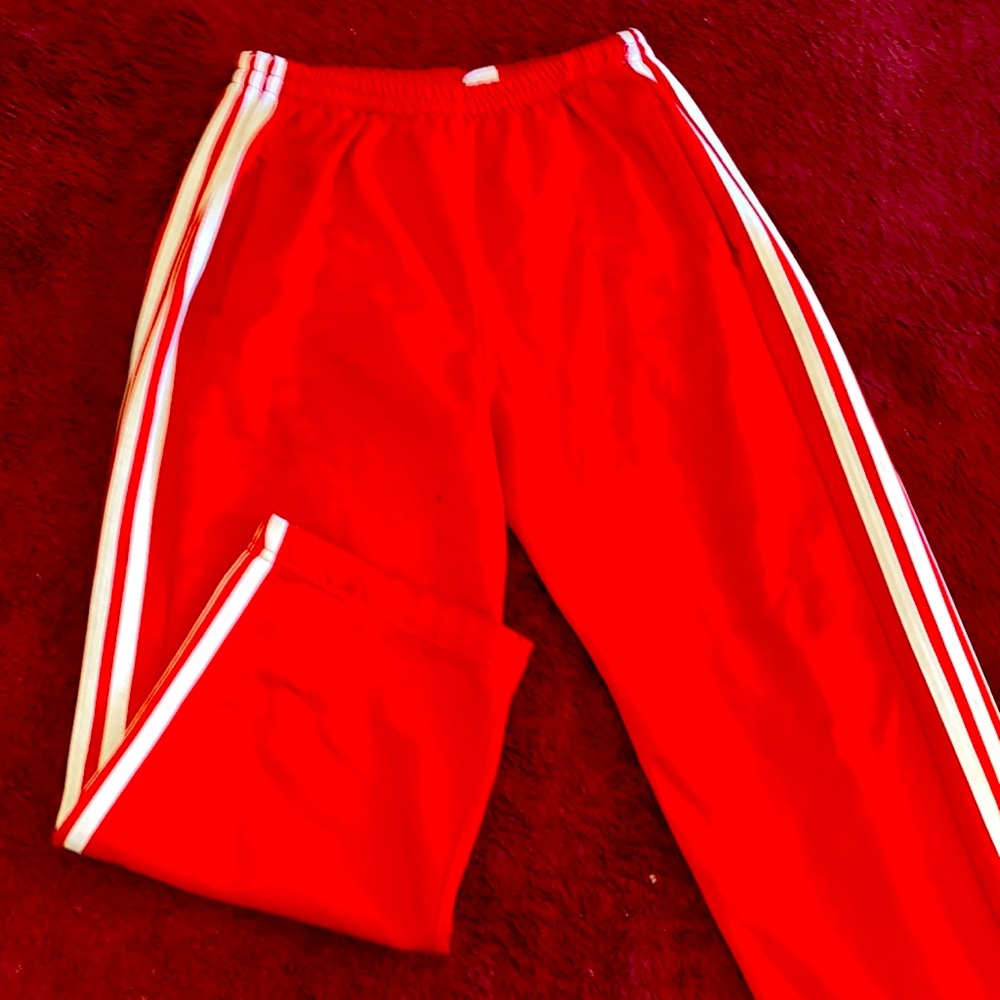 Red Adidas baggy sweats